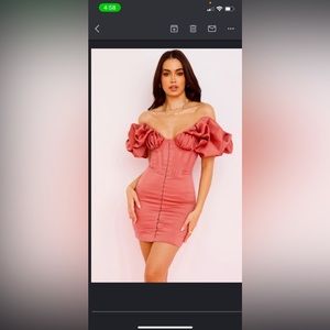 House of CB Pink Satin Annabelle Dress